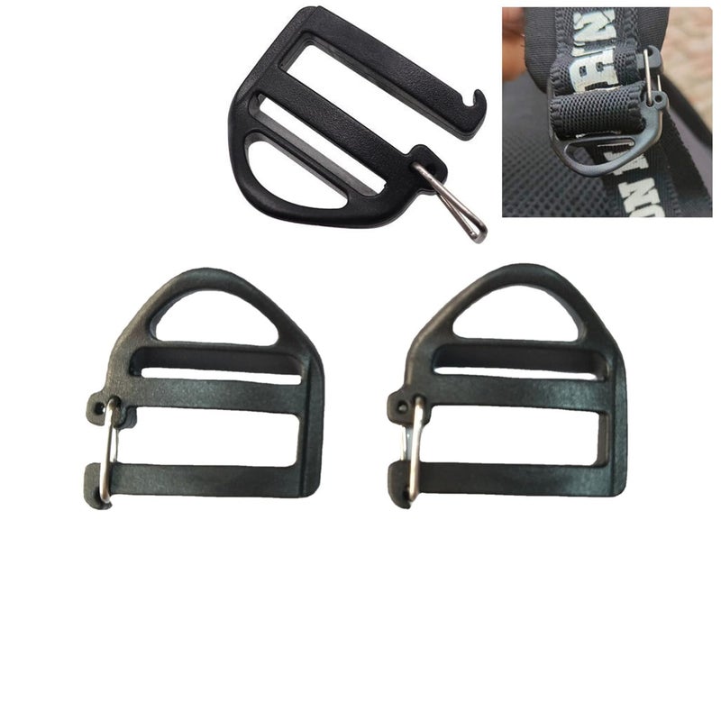 DraCra 8 Pack Webbing Hook Clip 25mm 1'' Strap Belt Buckle with Open Lock End Clasp Connector Slide Buckles Ladder Slider Replacement for Backpack Bag Molle Sewn Loop Hiking - Image 4